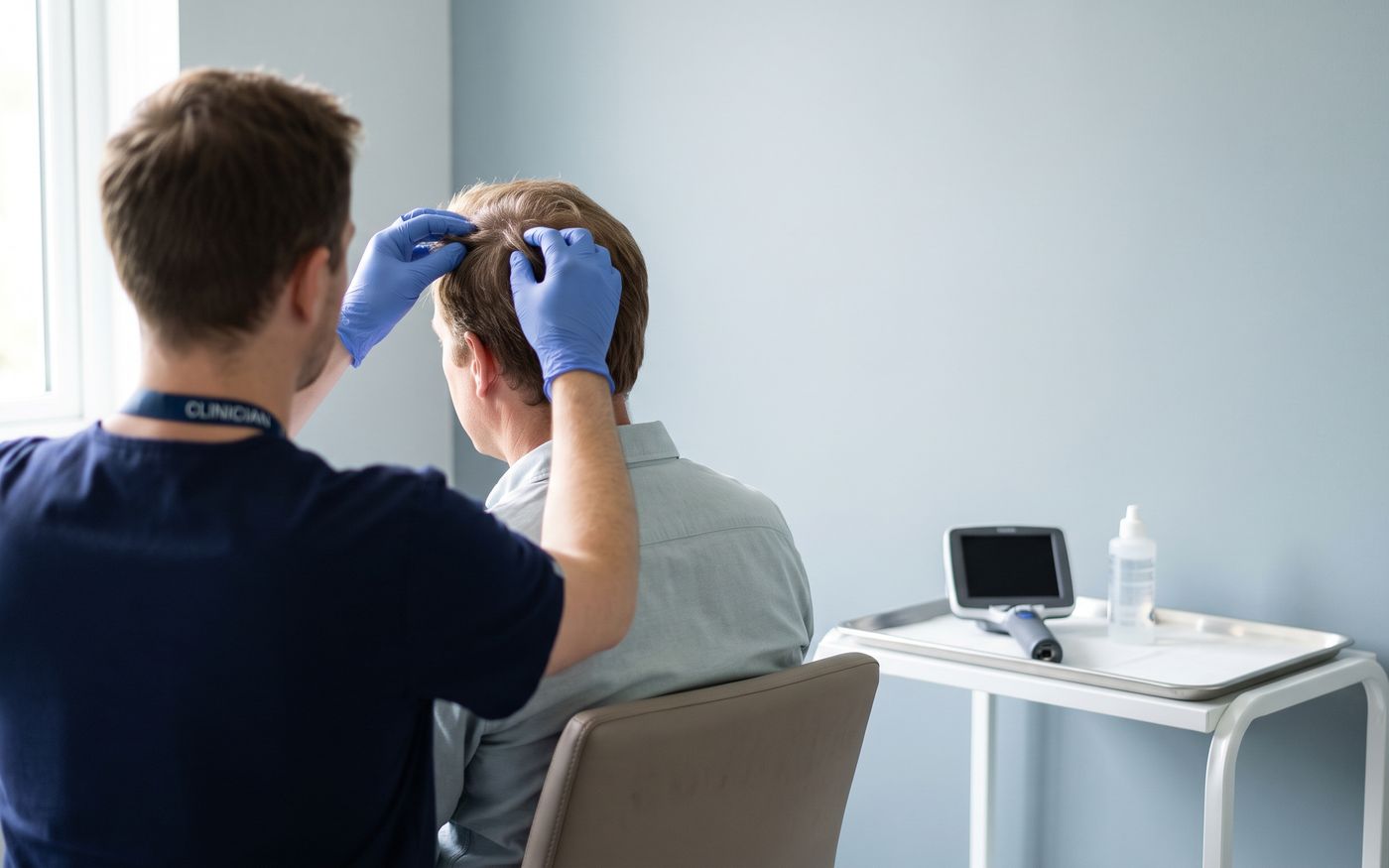 Controllo della direzione di crescita dei capelli sul cuoio capelluto
