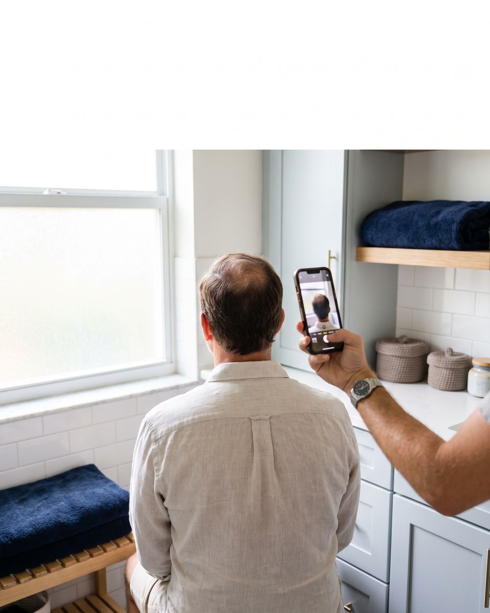 Valutazione dei capelli da foto sullo smartphone