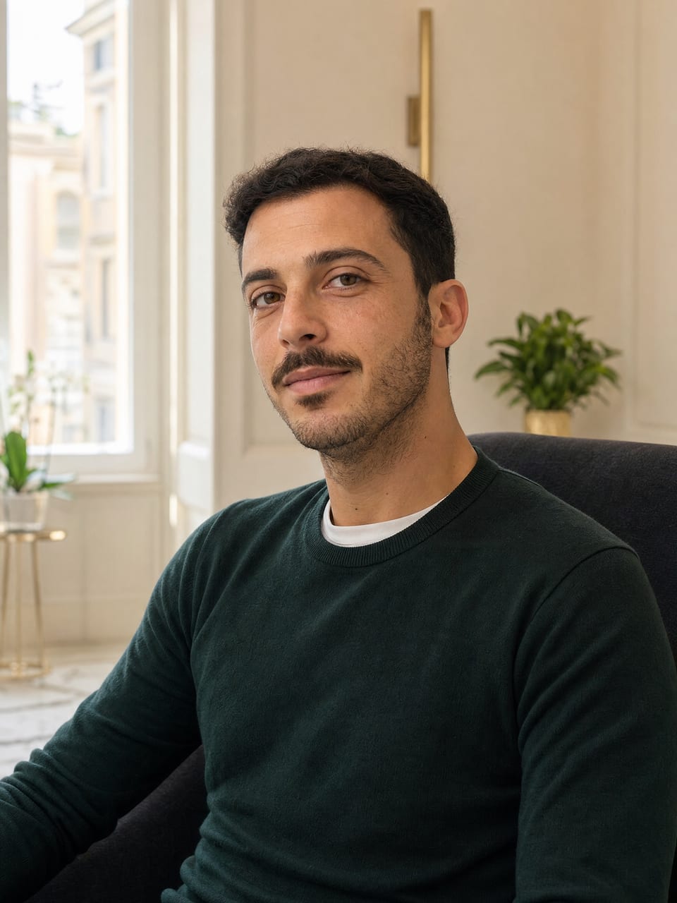 Uomo con barba rada, candidato al trapianto di barba a Roma